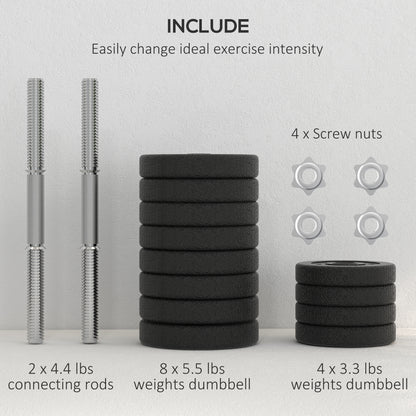 Haltères ajustables 30 kg — Lot de 14