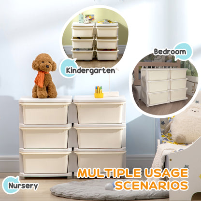 Organisateur jouets 3 niveaux 6 tiroirs plastique enfants