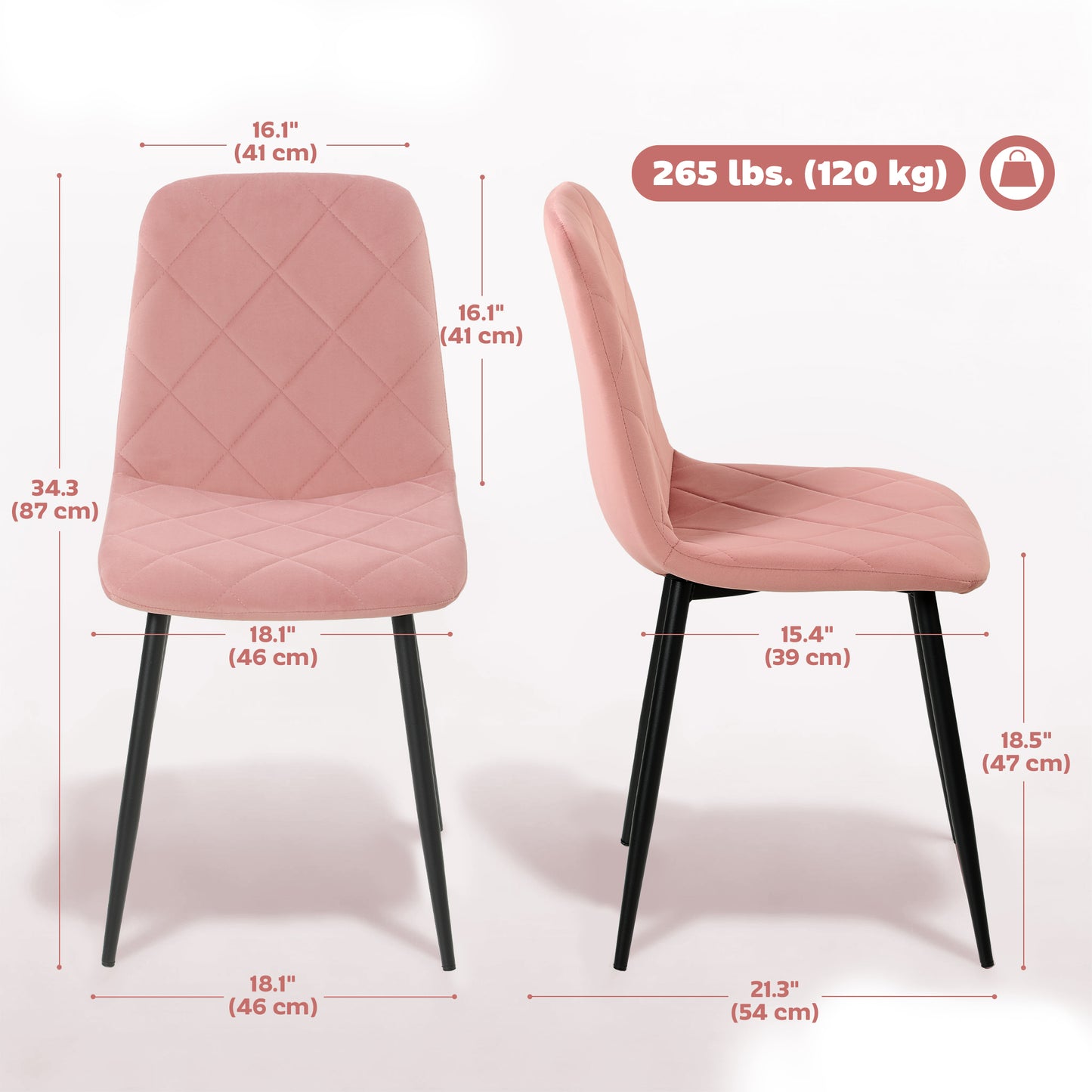 Chaises de salle à manger rembourrées ensemble de 4
