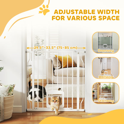 Barrière chien ajustable avec chatière — Métal