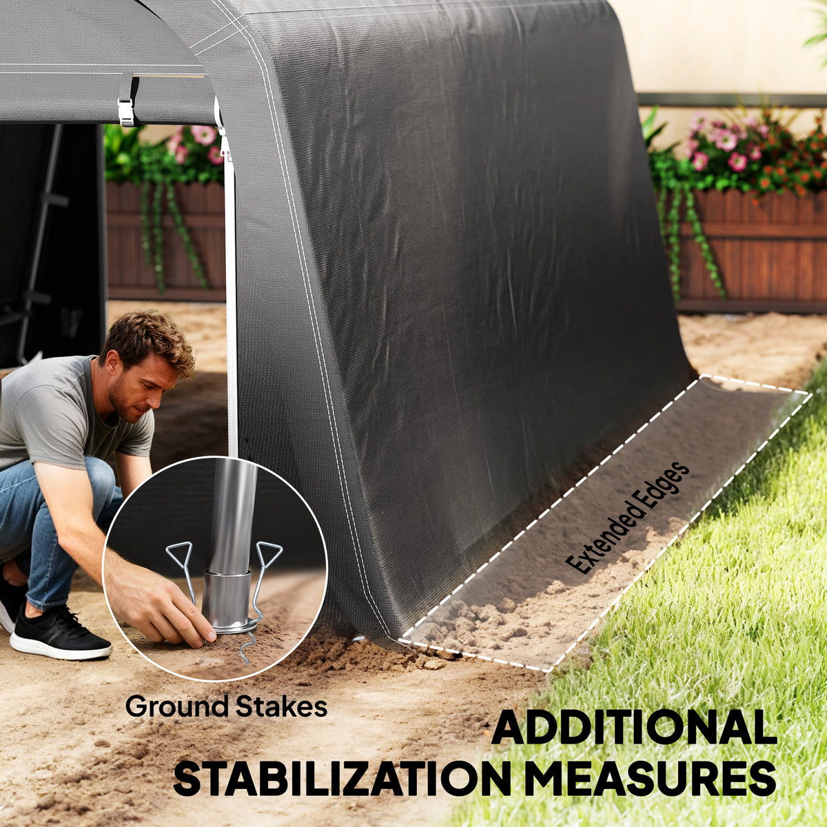 Abri de rangement portable 10' x 15' avec porte