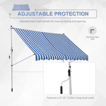 Store rétractable manuel patio sol plafond 305x152cm ajustable