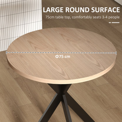 Table à manger ronde contemporaine 74 cm pieds croisés