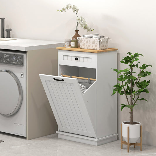 Meuble de buanderie basculant avec tiroir et panier