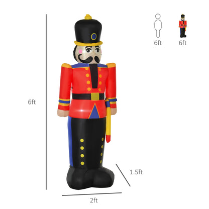 Soldat casse-noisette gonflable de Noël 244 cm avec DEL