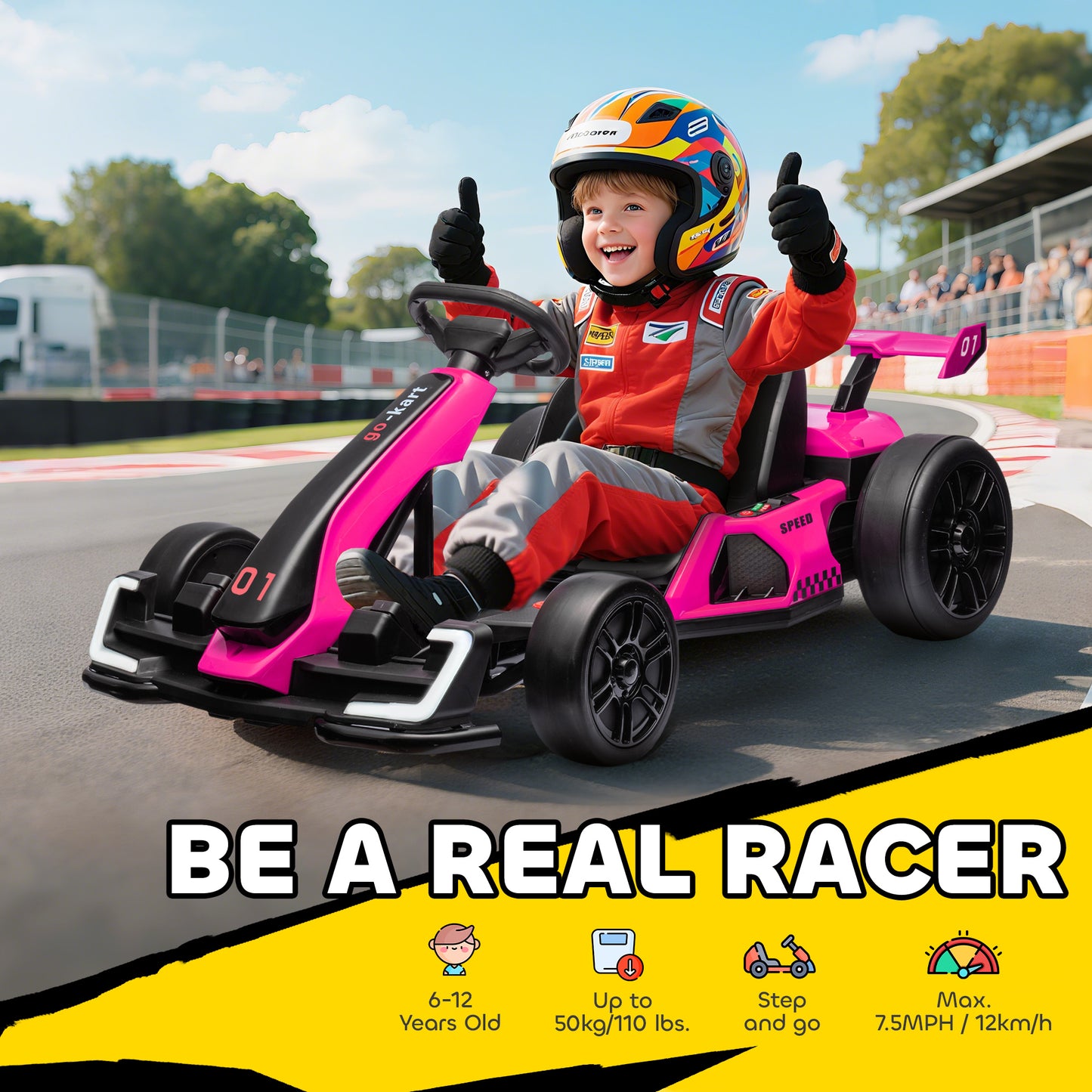 Kart électrique enfant 24V avec siège ajustable