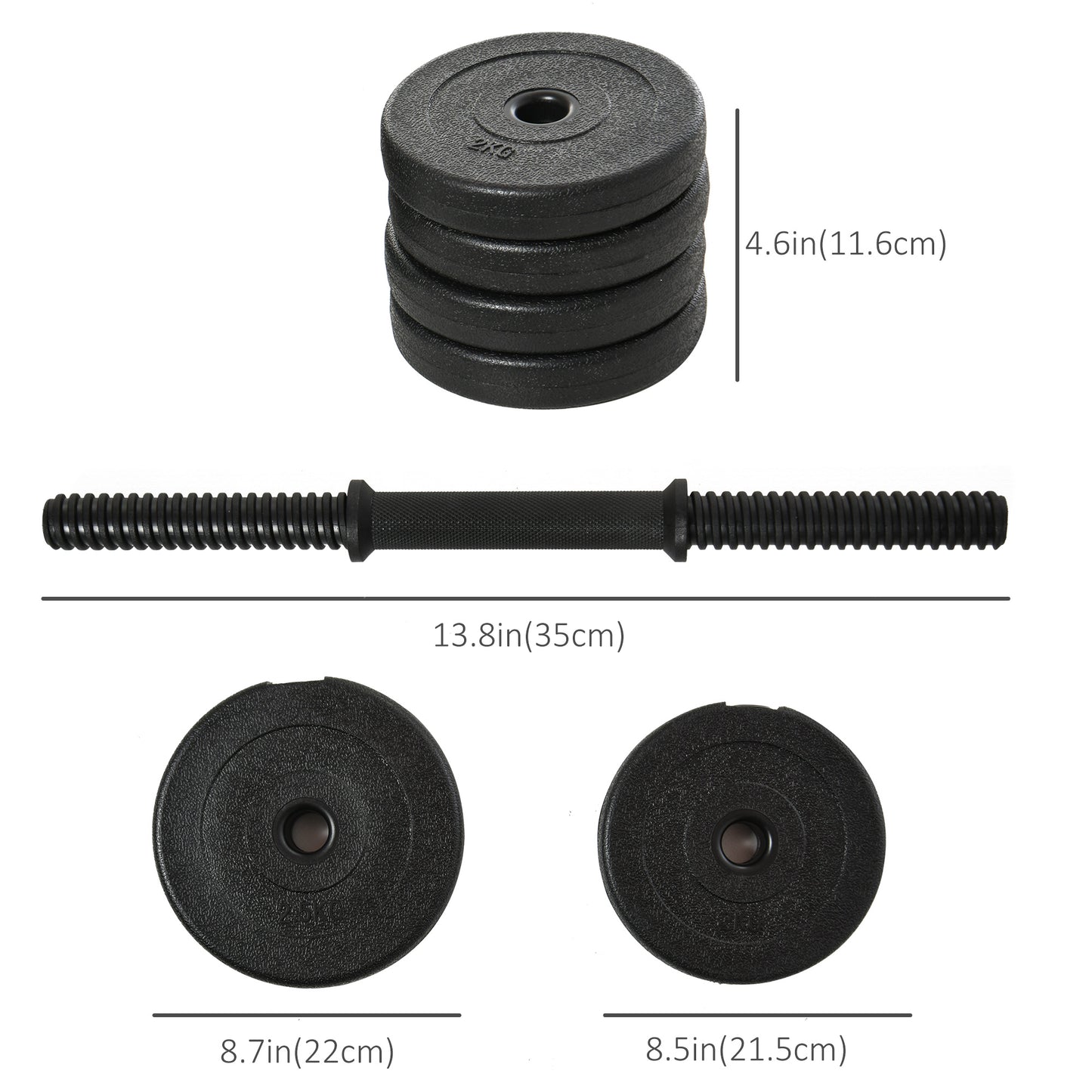 Ensemble d'haltères ajustables 2 x 10 kg