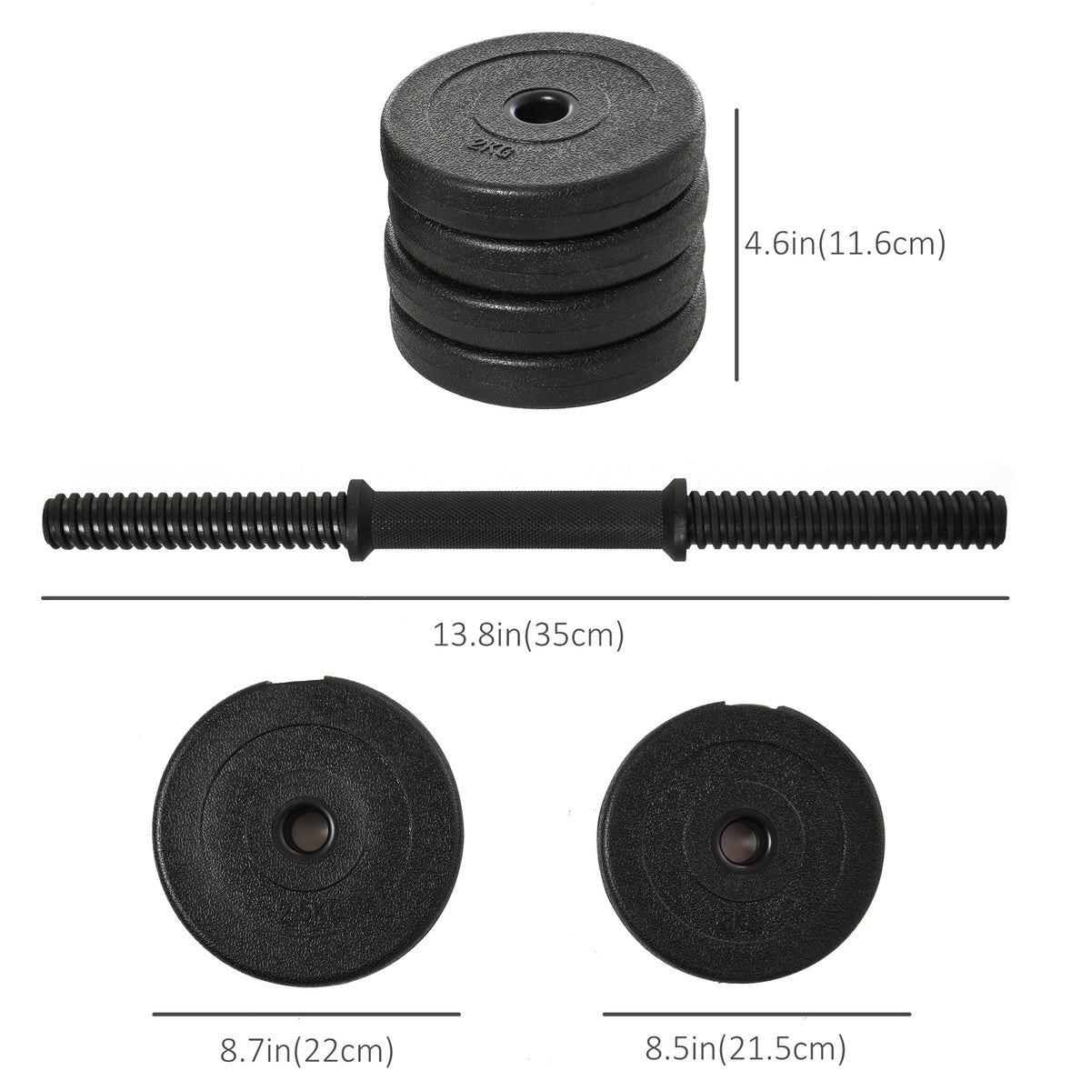 Ensemble d'haltères ajustables 2 x 10 kg