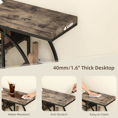 Console industrielle de salon avec tablettes de rangement 100 x 30 x 81,5 cm