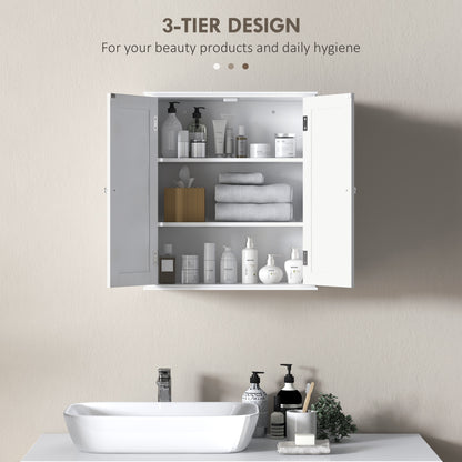 Armoire murale salle de bain 2 portes tablette ajustable