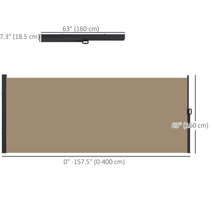 Auvent rétractable latéral 4m x 1,8m pour terrasse