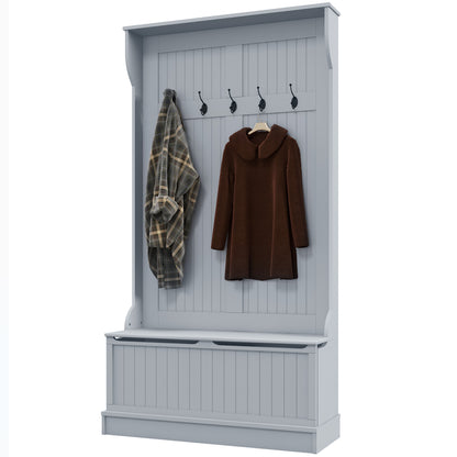 Hall tree 3-en-1 avec banc, rangement et patère
