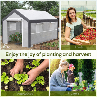  2.1 x 3.7 x 2.1m Wind-Resistant Greenhouse with Ventilation