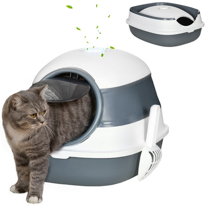 Bac à litière fermé pliable pour chat