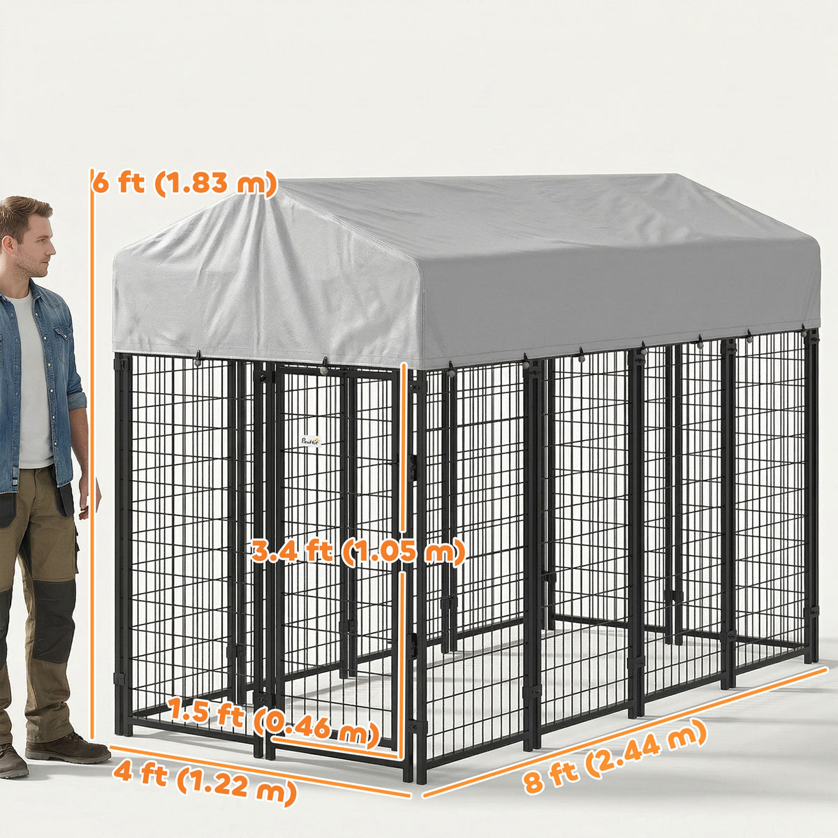 Enclos extérieur pour chien avec toit