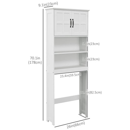 Armoire au-dessus des toilettes avec étagères ouvertes