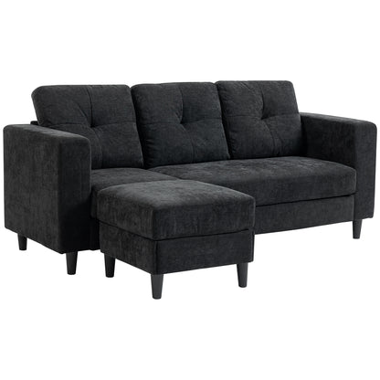 Divan sectionnel en L avec chaise modulable