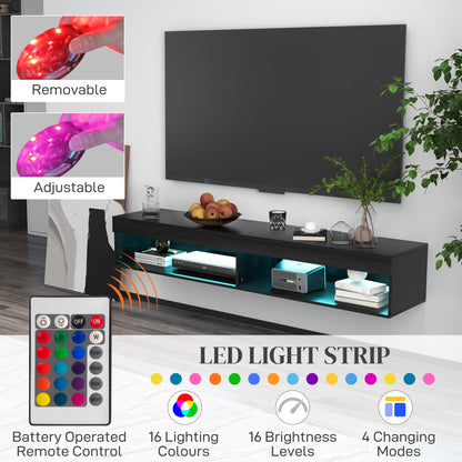 Meuble TV mural flottant avec lumières LED