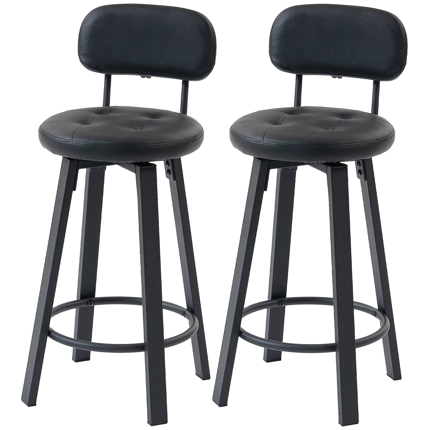 Tabourets de bar pivotants rembourrés ensemble de 2
