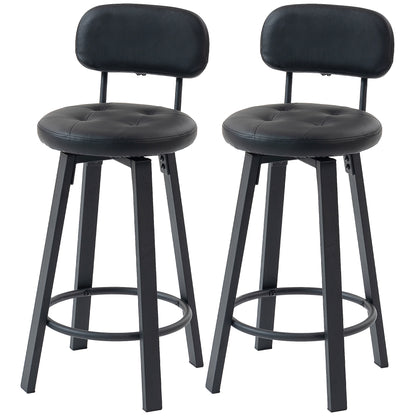 Tabourets de bar pivotants rembourrés ensemble de 2