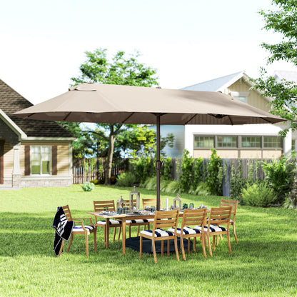 Parasol double toile 457 cm avec manivelle et base croisée