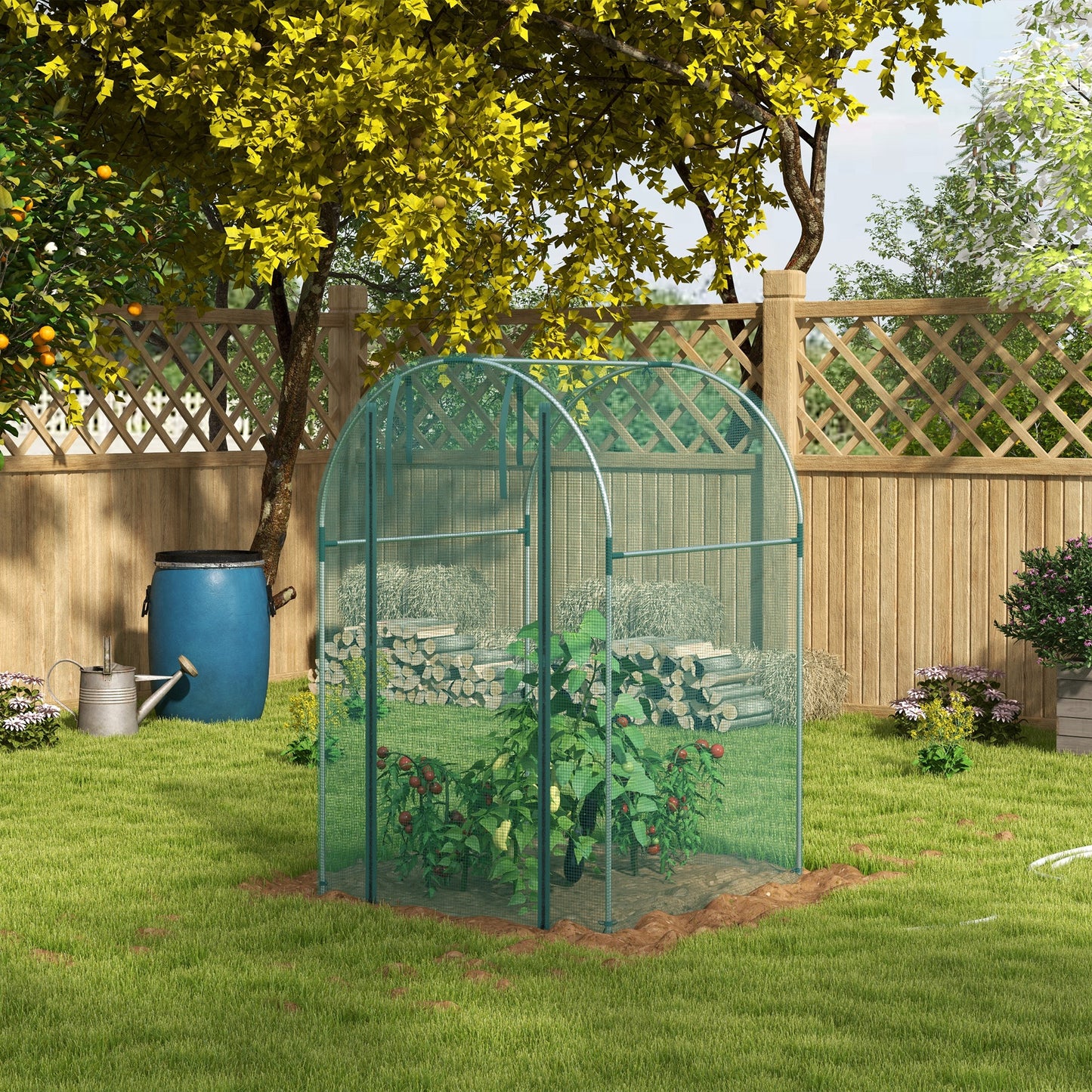 Cage de protection pour cultures avec porte zippée 122 x 244 cm