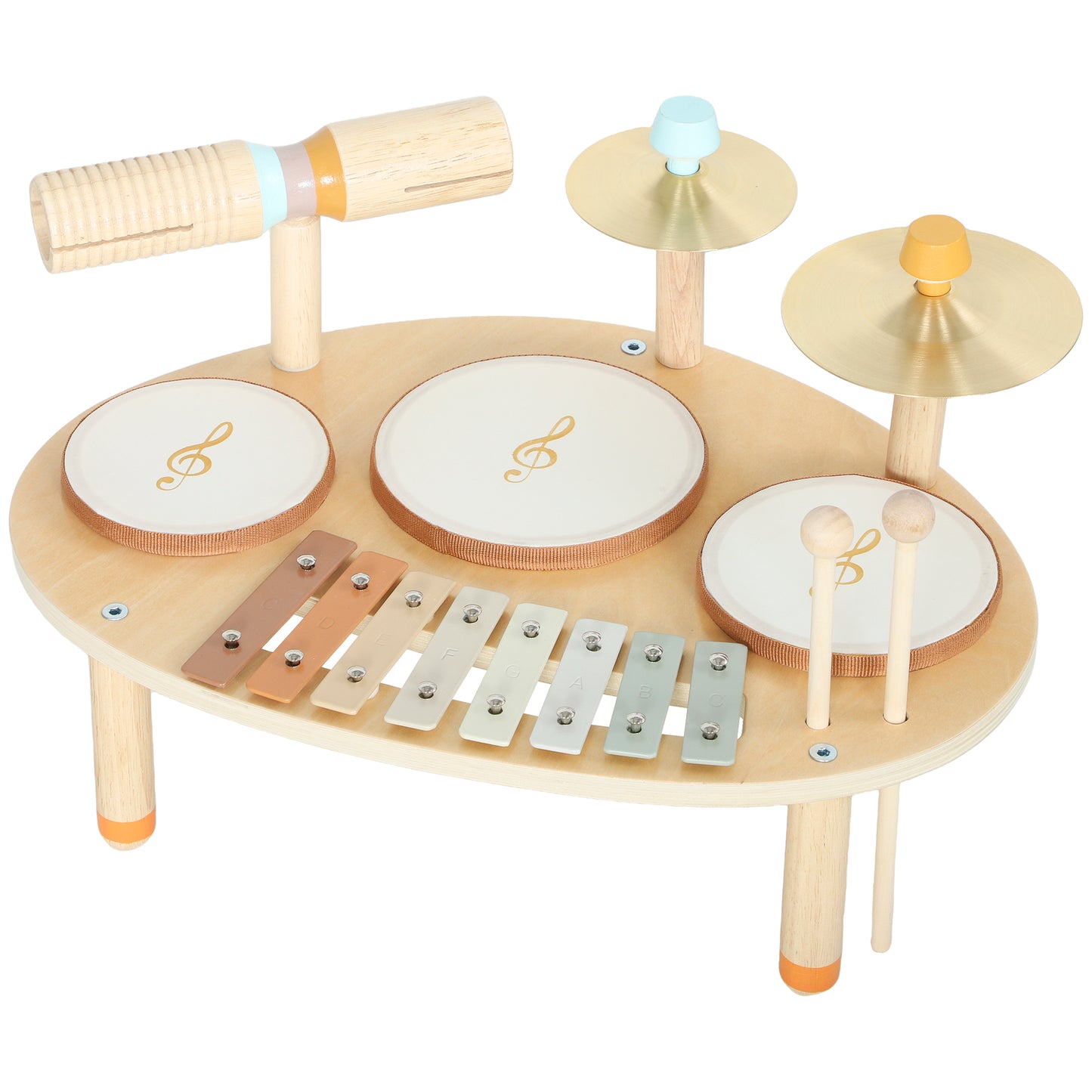 Station musicale 4-en-1 pour tout-petits en bois
