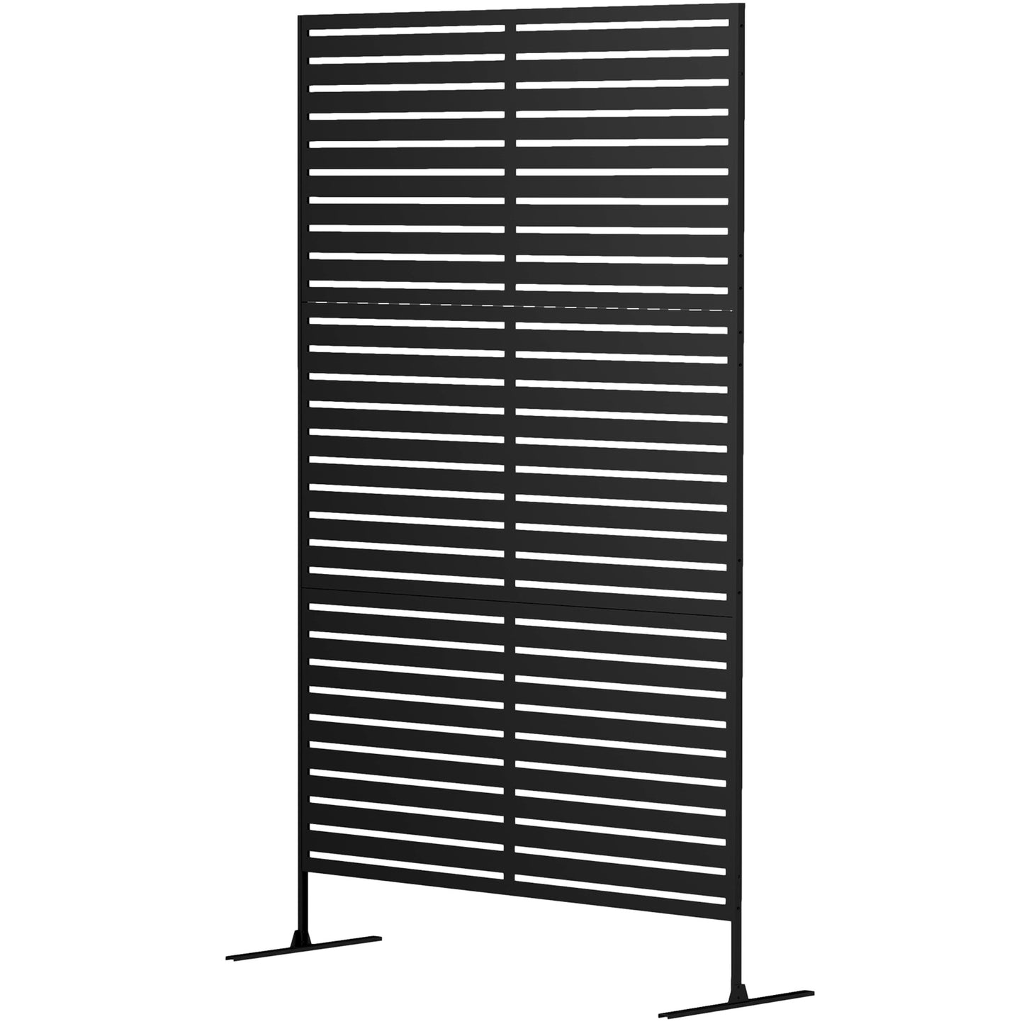 Outsunny Decorative Outdoor Screen - Black Metal Space Divider