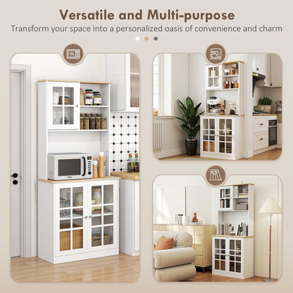 Buffet de cuisine avec hutch et tablettes ouvertes