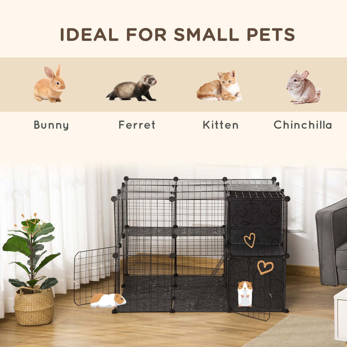 Enclos pour petits animaux modulaire en métal