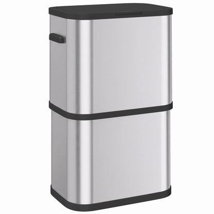 Poubelle de cuisine mince en acier inoxydable 60 L