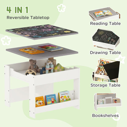 Ensemble table et chaises enfants réversible 3 pièces