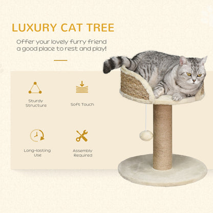 Arbre à chat compact avec poteau en sisal et jouet