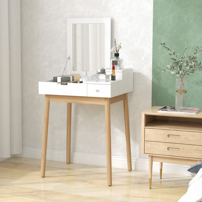 Coiffeuse avec miroir rabattable et tiroirs