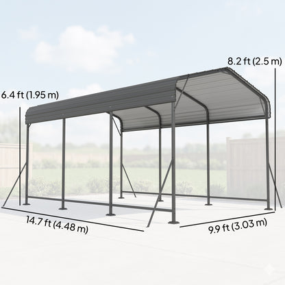 Abri auto métal robuste 10 x 15 pi toit gable