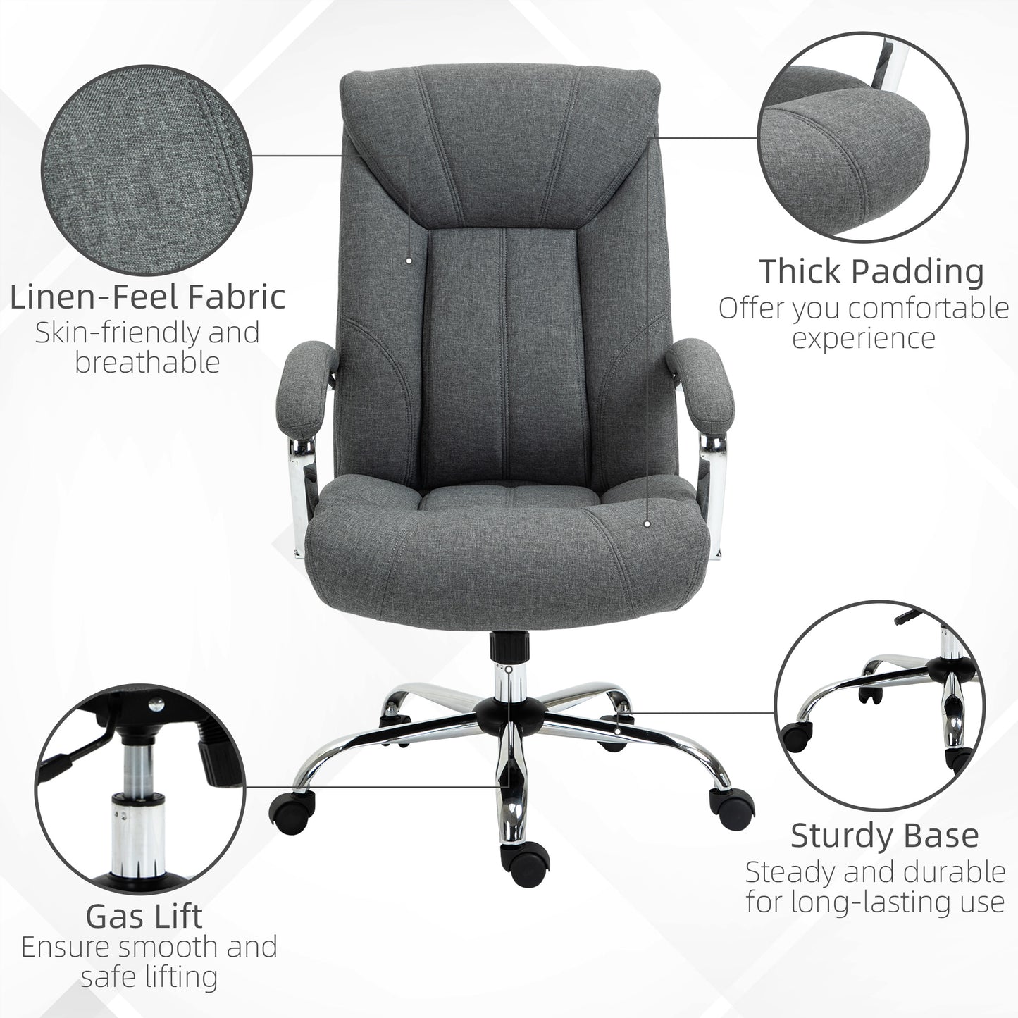 Chaise de bureau ergonomique pivotante dossier haut