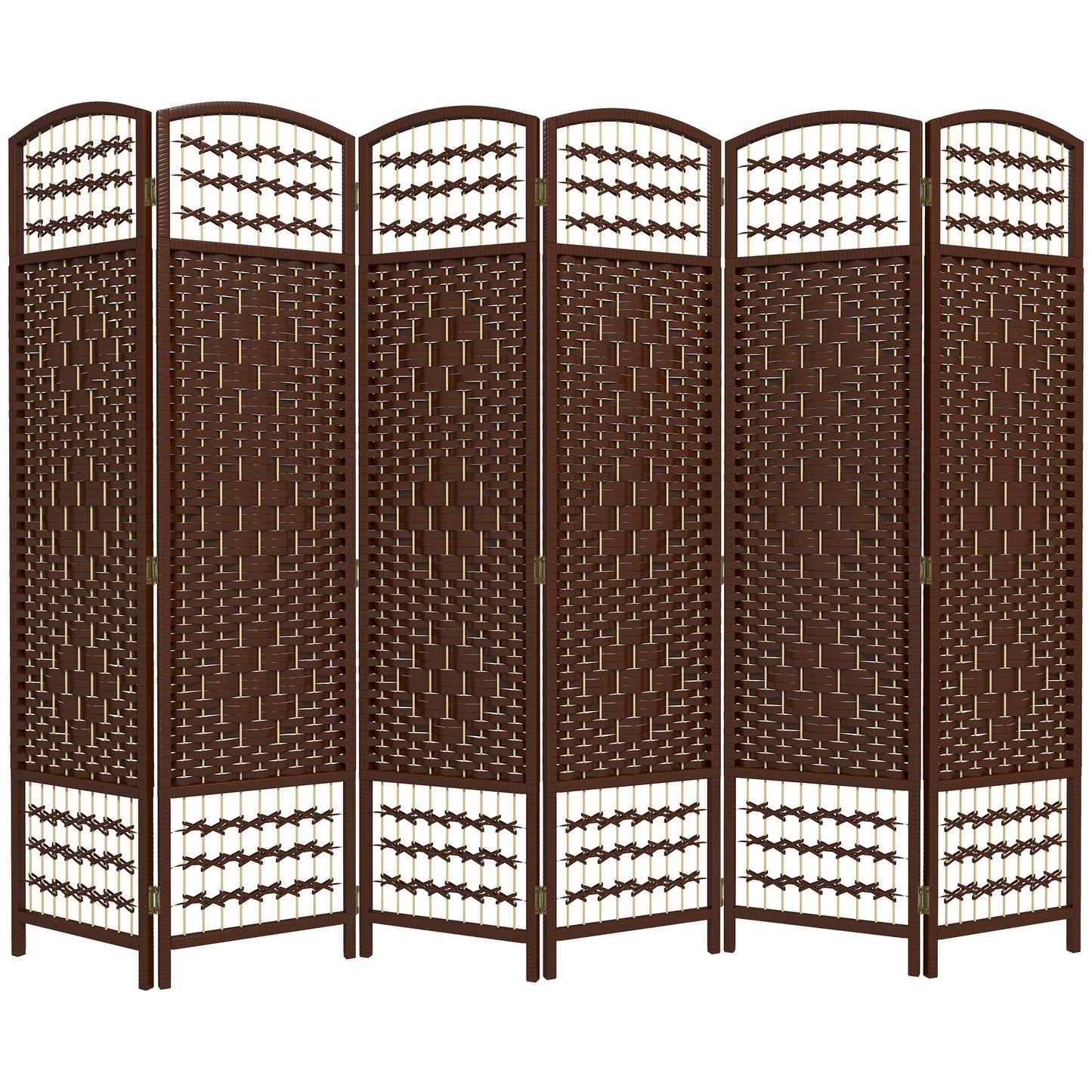 Paravent pliant 6 panneaux fibres tressées