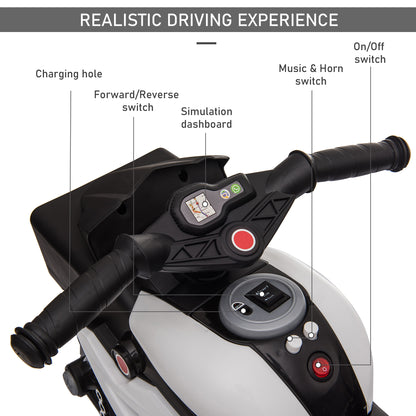 Moto électrique pour enfants 6V avec pédales musique phares