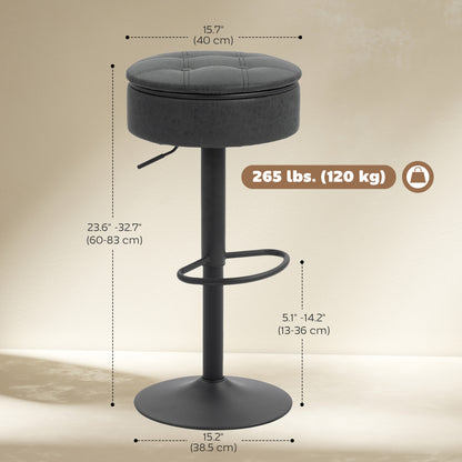 Ensemble 2 tabourets bar rangement pivotant
