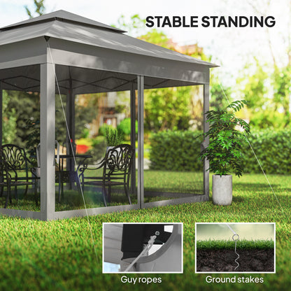 Tente pop-up 2 niveaux avec moustiquaire 335 x 335 cm
