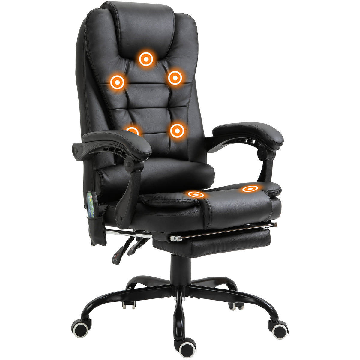 Chaise de bureau massante inclinable avec repose-pieds