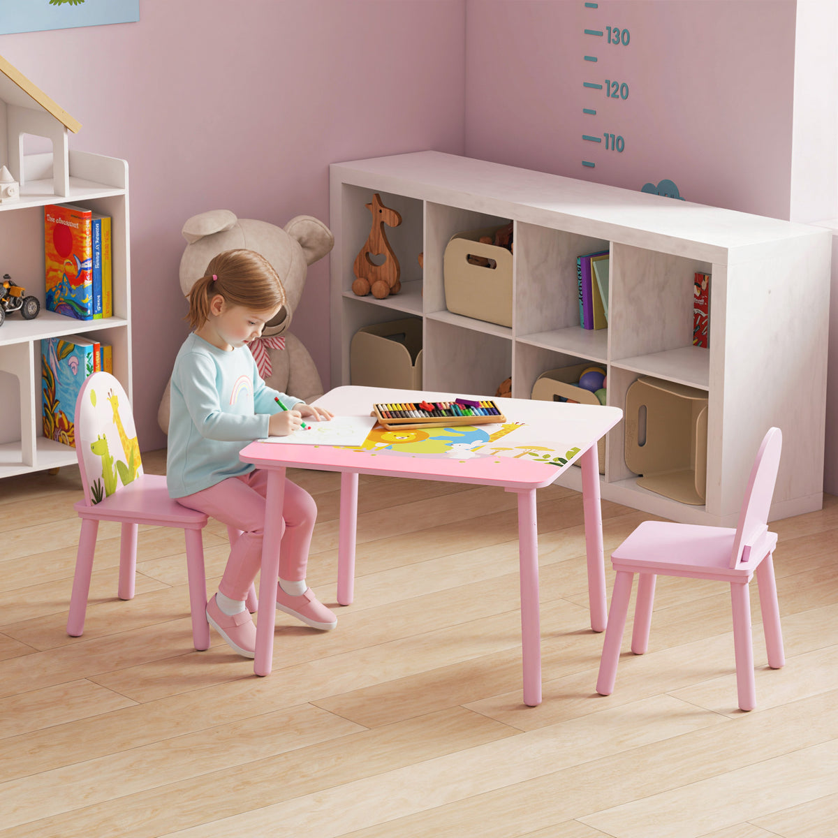 Ensemble table et chaises pour enfants — Lot de 3