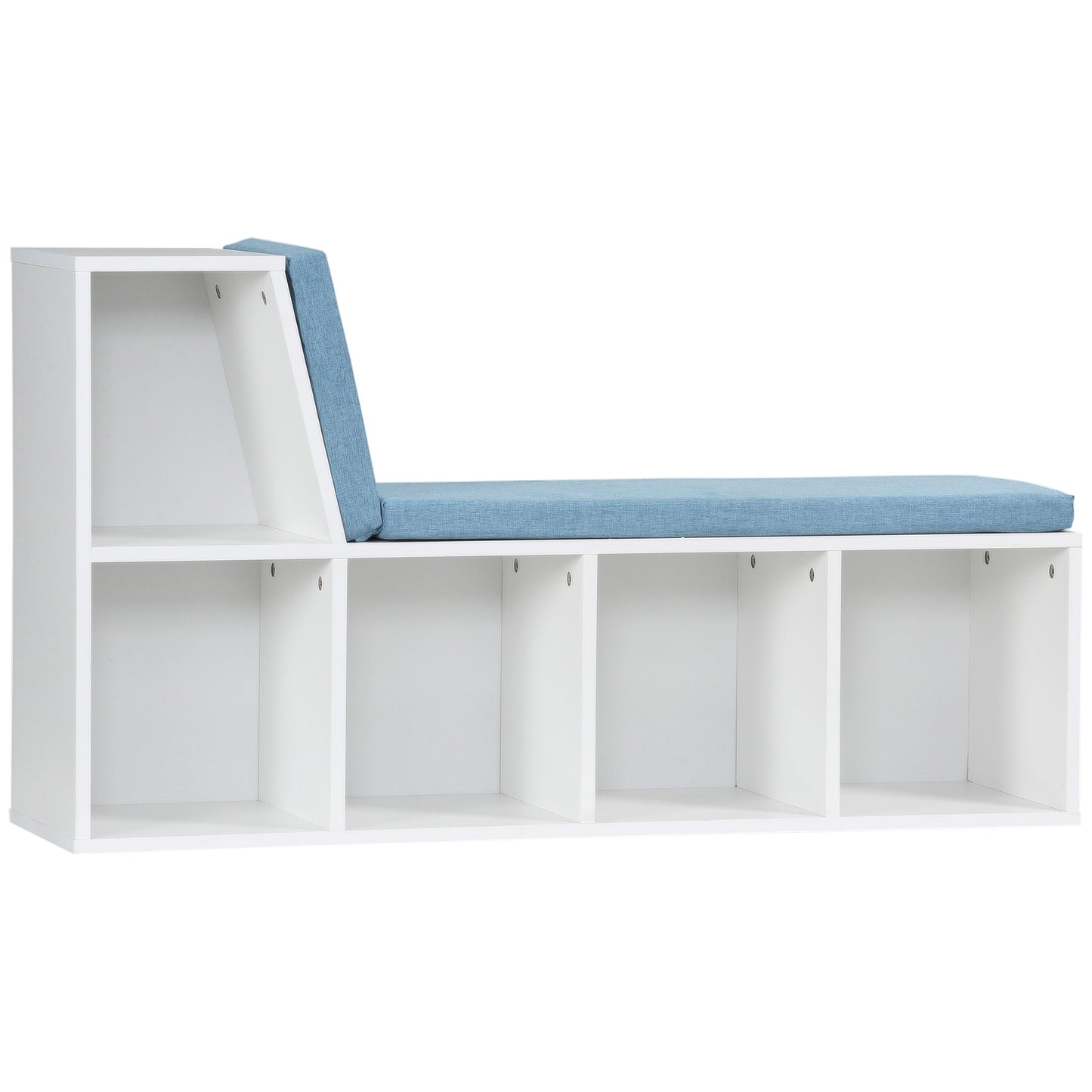 Bibliothèque 5 cubes avec banc de lecture rembourré