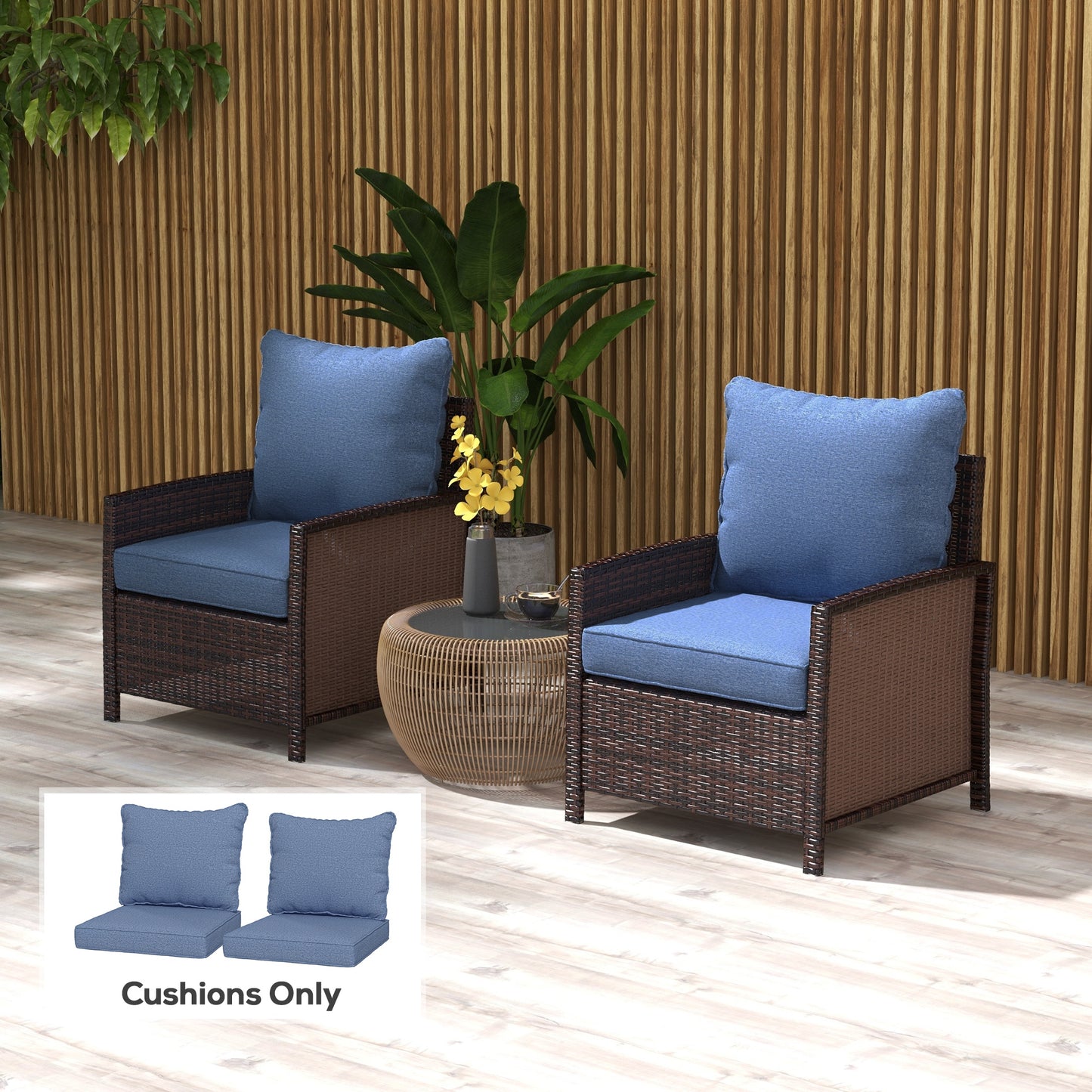 Coussins chaise patio 4 pièces avec dossier