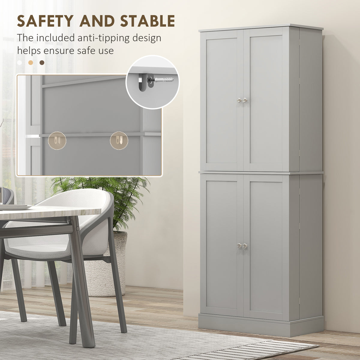 Armoire de cuisine 8 tablettes 4 portes
