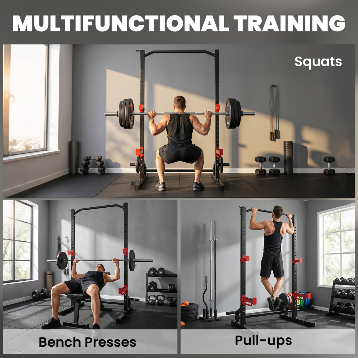 Cage de musculation robuste pour entraînement à domicile