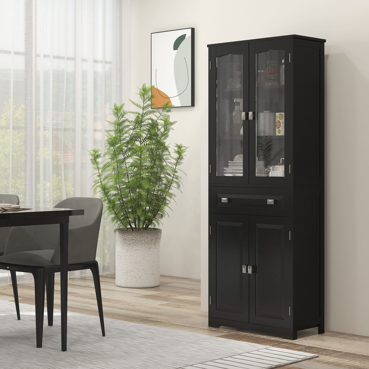 Armoire Pantry 4 portes 160 cm rangement cuisine