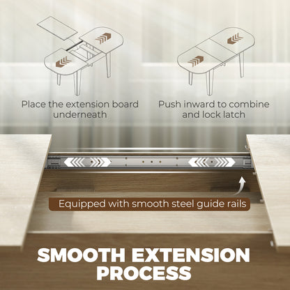 Table à manger ovale extensible de style fermette