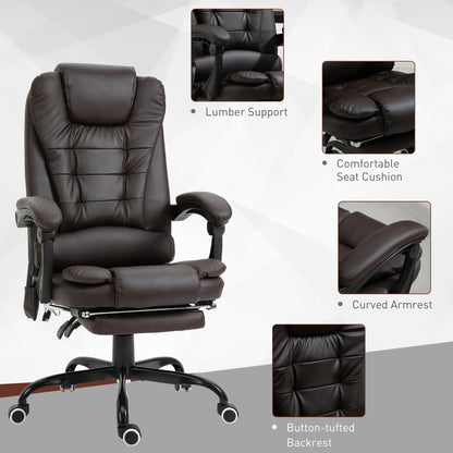 Chaise de bureau massante inclinable avec repose-pieds