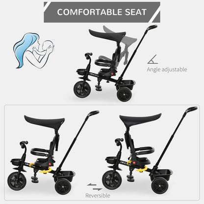 Tricycle évolutif 5-en-1 avec poignée parentale
